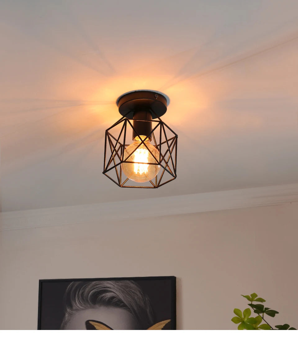 Simple Ceiling Light Retro Industrial Metal E27 Fixture Black Shade Flush Mount Ceiling Lamp Porch Light For Bedroom Home Decor Simple Ceiling Light Retro Industrial Metal E27 Fixture Black Shade Flush Mount Ceiling Lamp Porch Light For Bedroom Home Decor