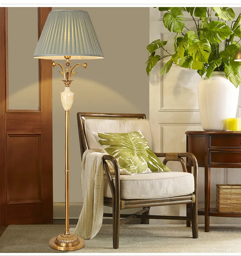 Yjq Copper Jade Floor Lamp Living Room Sofa Side Table Bedroom Bedside Retro Decorative Lamp Yjq Copper Jade Floor Lamp Living Room Sofa Side Table Bedroom Bedside Retro Decorative Lamp