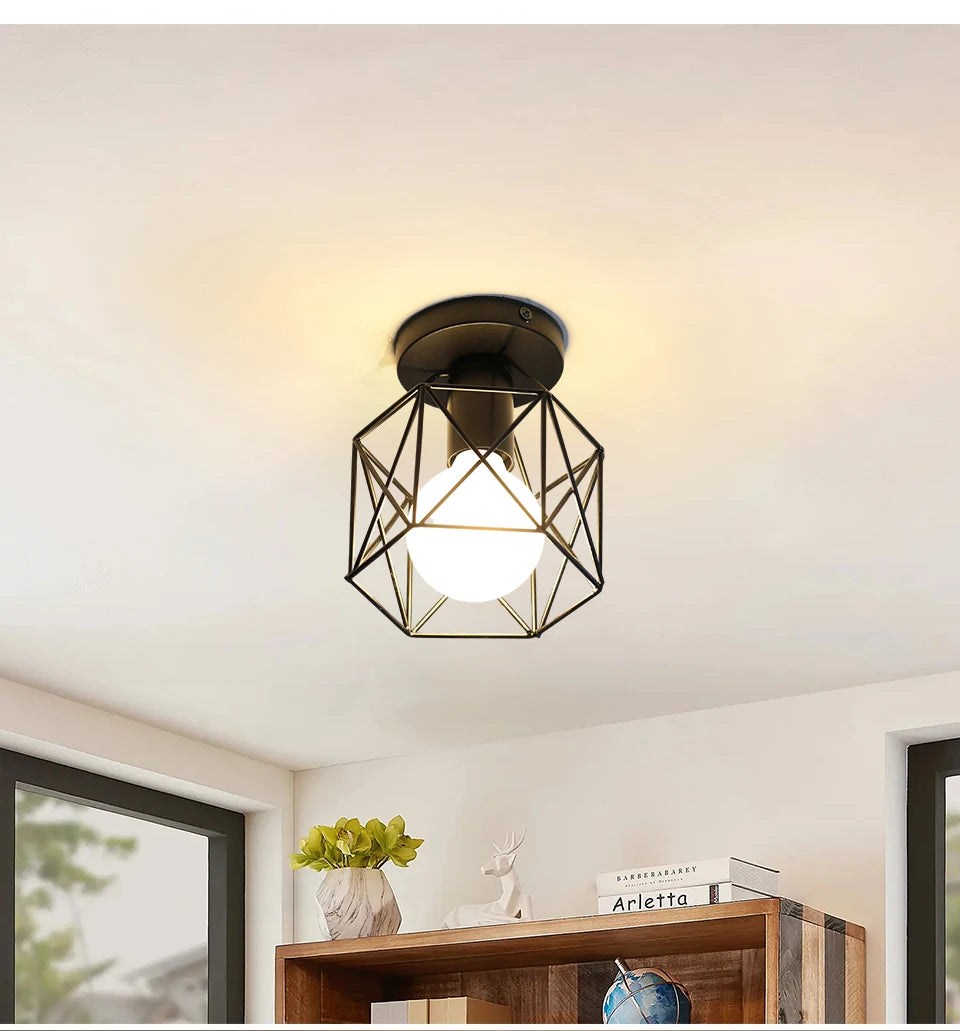 Simple Ceiling Light Retro Industrial Metal E27 Fixture Black Shade Flush Mount Ceiling Lamp Porch Light For Bedroom Home Decor Simple Ceiling Light Retro Industrial Metal E27 Fixture Black Shade Flush Mount Ceiling Lamp Porch Light For Bedroom Home Decor