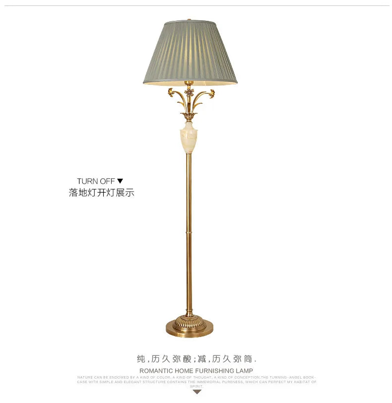 Yjq Copper Jade Floor Lamp Living Room Sofa Side Table Bedroom Bedside Retro Decorative Lamp Yjq Copper Jade Floor Lamp Living Room Sofa Side Table Bedroom Bedside Retro Decorative Lamp