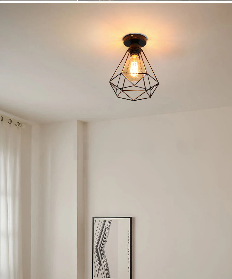 Simple Ceiling Light Retro Industrial Metal E27 Fixture Black Shade Flush Mount Ceiling Lamp Porch Light For Bedroom Home Decor Simple Ceiling Light Retro Industrial Metal E27 Fixture Black Shade Flush Mount Ceiling Lamp Porch Light For Bedroom Home Decor