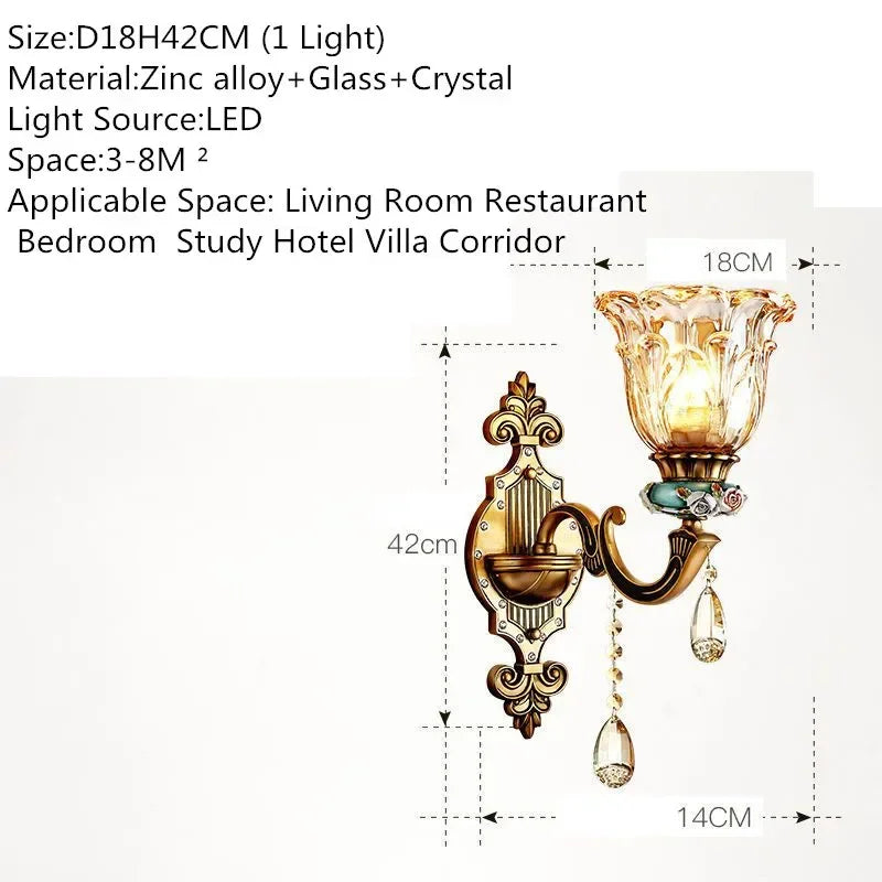 DORIAN European Luxury Wall Lamp American Retro LED Living Room Bedroom Study Room Hotel Villa Model Room Aisle Wall Light