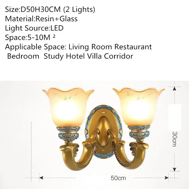 DORIAN European Luxury Wall Lamp American Retro LED Living Room Bedroom Study Room Hotel Villa Model Room Aisle Wall Light