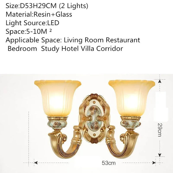 DORIAN European Luxury Wall Lamp American Retro LED Living Room Bedroom Study Room Hotel Villa Model Room Aisle Wall Light