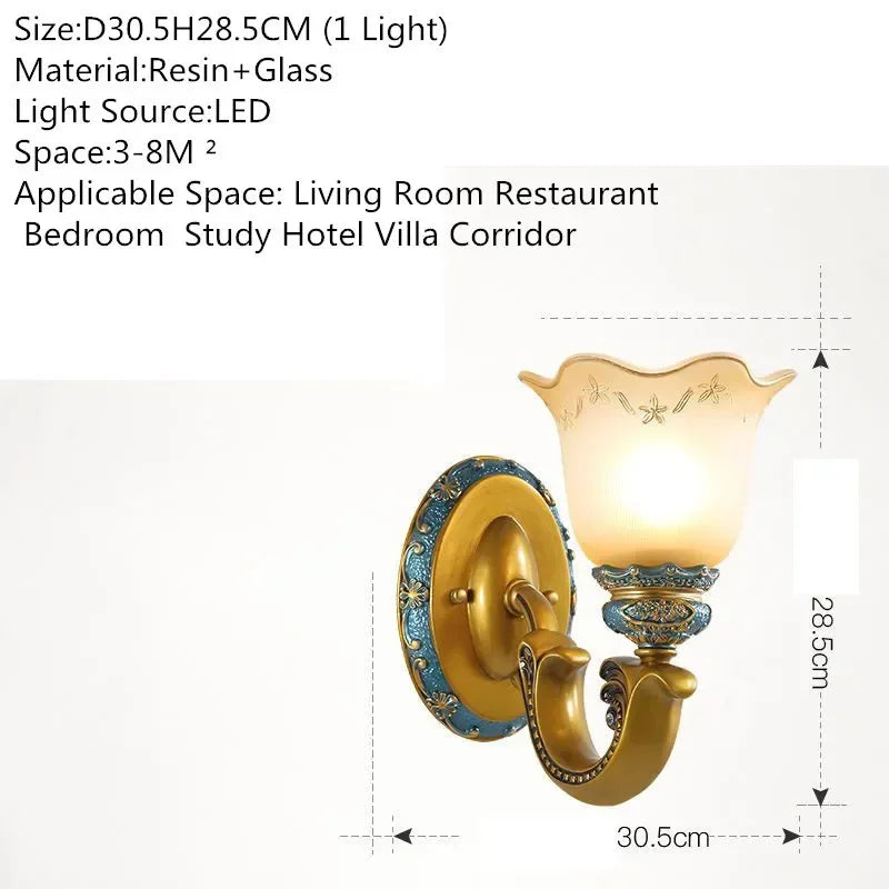 DORIAN European Luxury Wall Lamp American Retro LED Living Room Bedroom Study Room Hotel Villa Model Room Aisle Wall Light