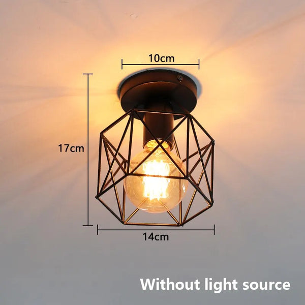 Simple Ceiling Light Retro Industrial Metal E27 Fixture Black Shade Flush Mount Ceiling Lamp Porch Light For Bedroom Home Decor