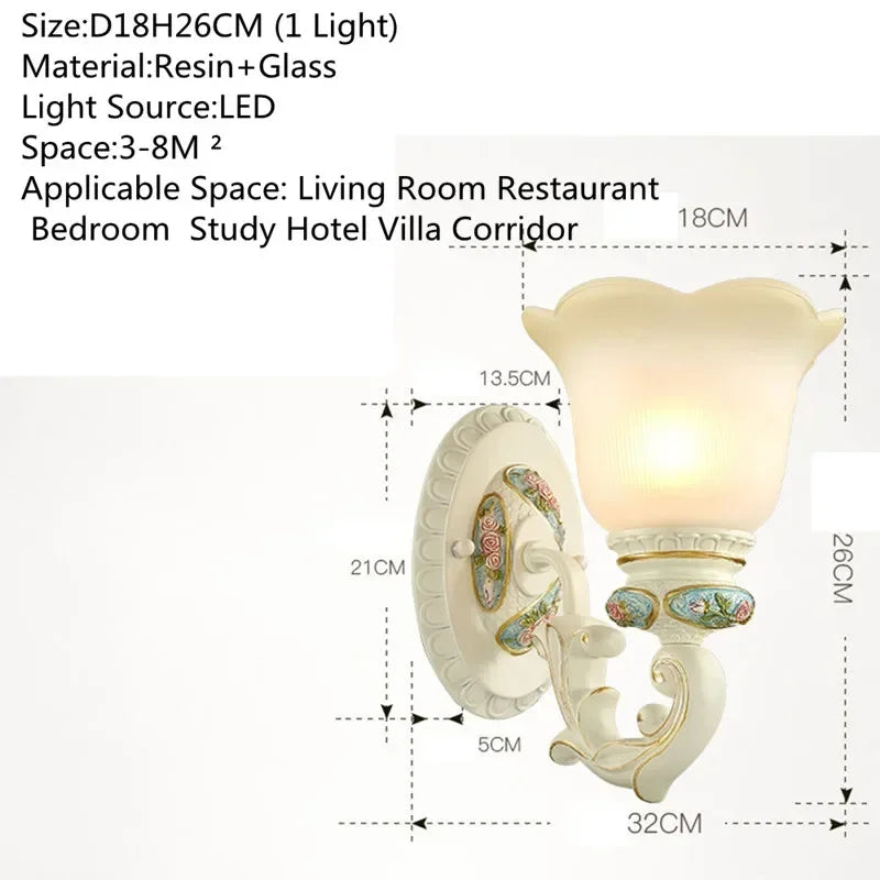 DORIAN European Luxury Wall Lamp American Retro LED Living Room Bedroom Study Room Hotel Villa Model Room Aisle Wall Light
