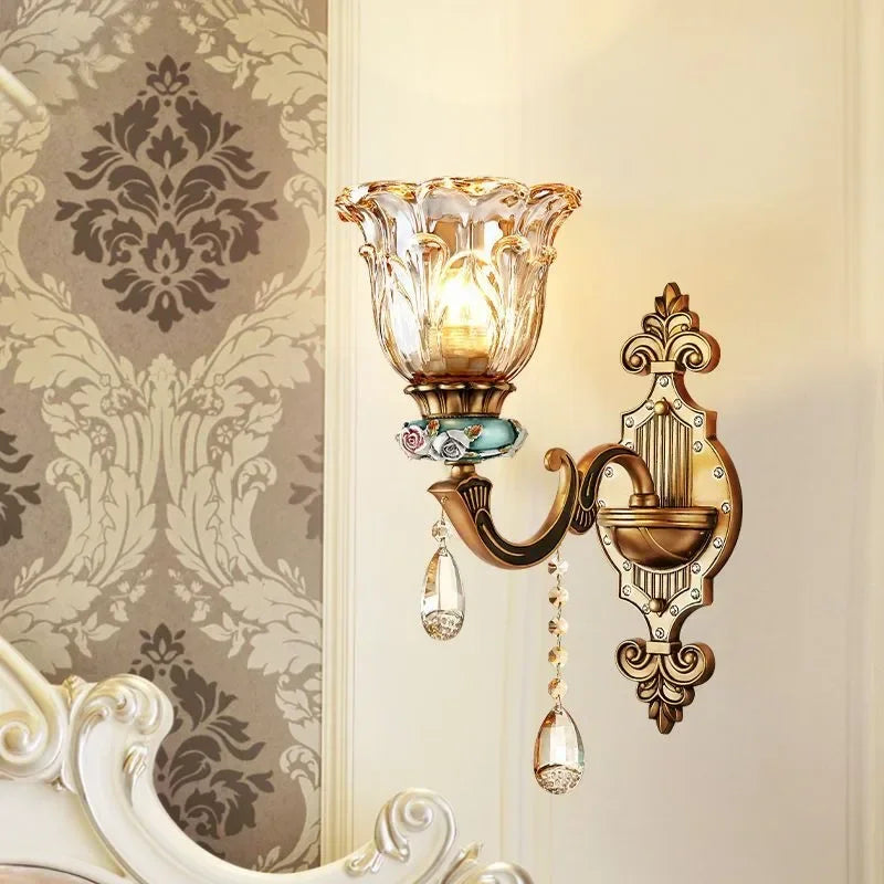 DORIAN European Luxury Wall Lamp American Retro LED Living Room Bedroom Study Room Hotel Villa Model Room Aisle Wall Light