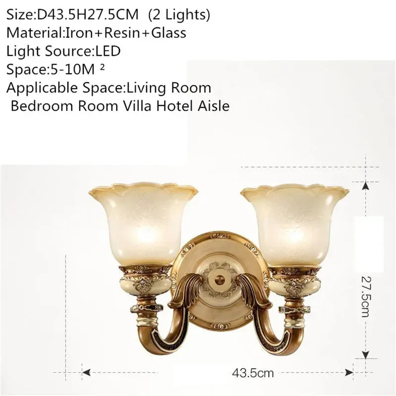 DORIAN European Luxury Wall Lamp American Retro LED Living Room Bedroom Study Room Hotel Villa Model Room Aisle Wall Light