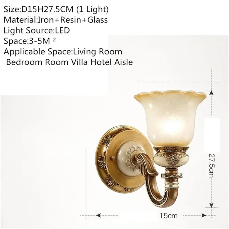 DORIAN European Luxury Wall Lamp American Retro LED Living Room Bedroom Study Room Hotel Villa Model Room Aisle Wall Light