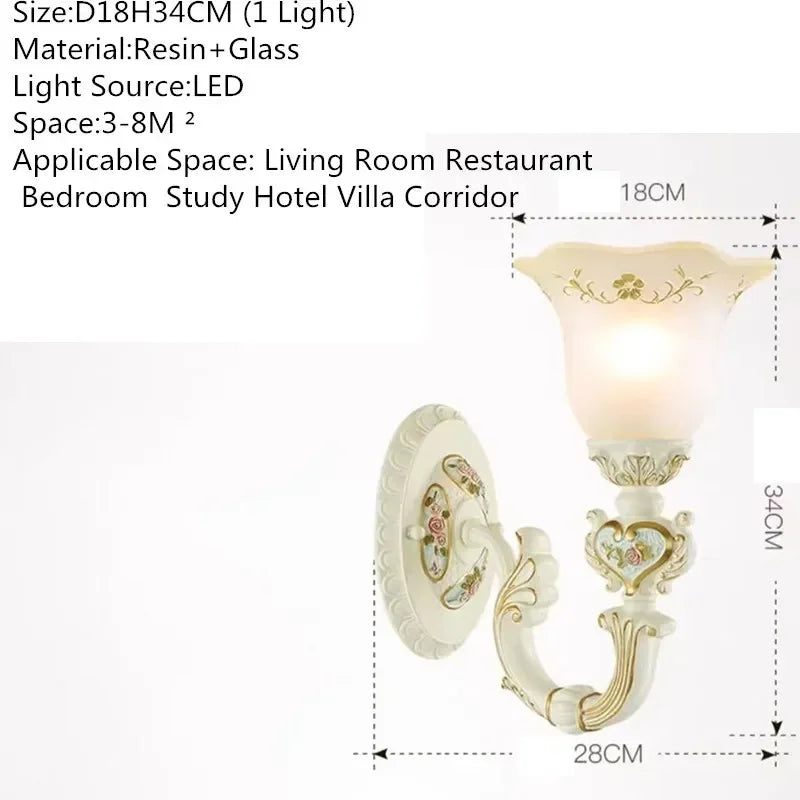 DORIAN European Luxury Wall Lamp American Retro LED Living Room Bedroom Study Room Hotel Villa Model Room Aisle Wall Light