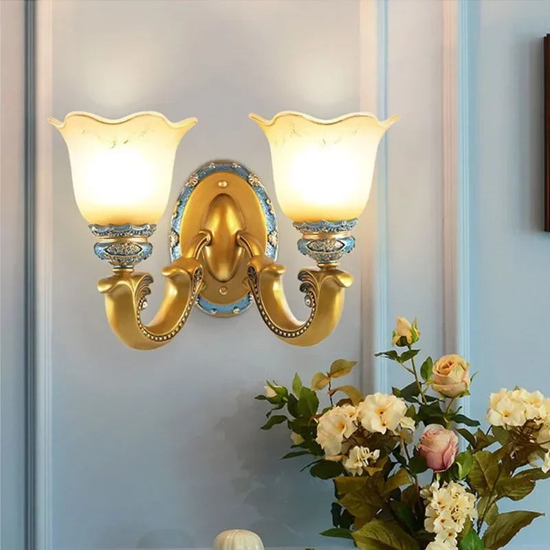 DORIAN European Luxury Wall Lamp American Retro LED Living Room Bedroom Study Room Hotel Villa Model Room Aisle Wall Light