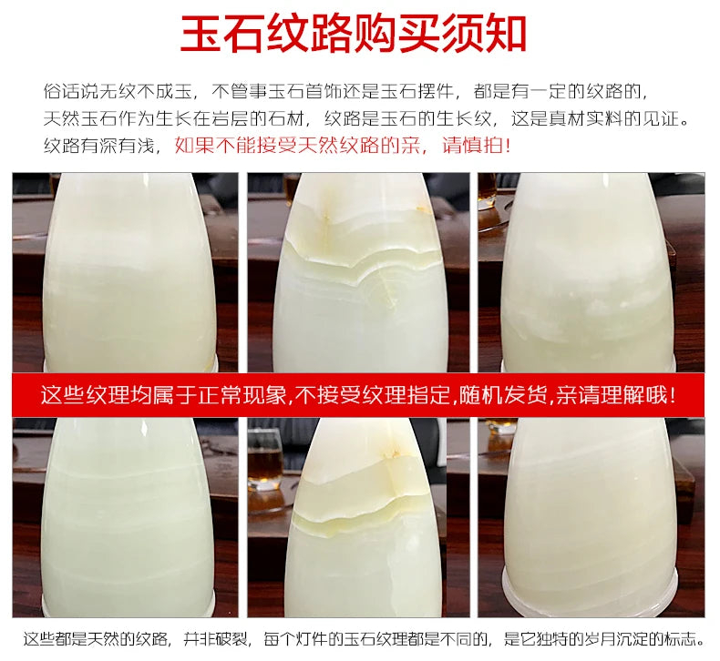 Yjq Copper Jade Floor Lamp Living Room Sofa Side Table Bedroom Bedside Retro Decorative Lamp